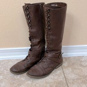 Women’s Loved Brown Leather Riding Boots Target 10